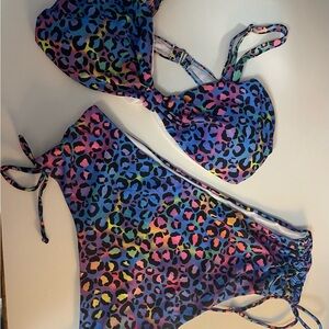 Vibrant Multicolor Leopard Bikini